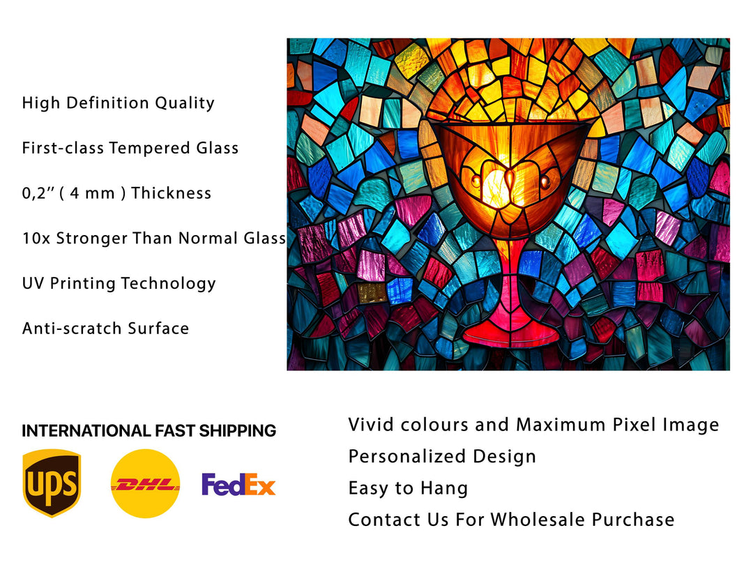 Colorful Religion Stained Glass Wall Art - Glass Printing Wall Decor