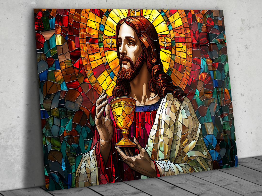 Jesus Christ Religion Stained Glass Wall Art - Glass Printing Wall Decor