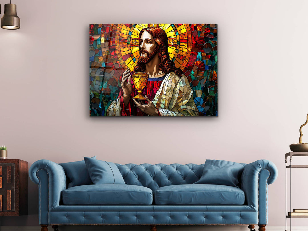 Jesus Christ Religion Stained Glass Wall Art - Glass Printing Wall Decor