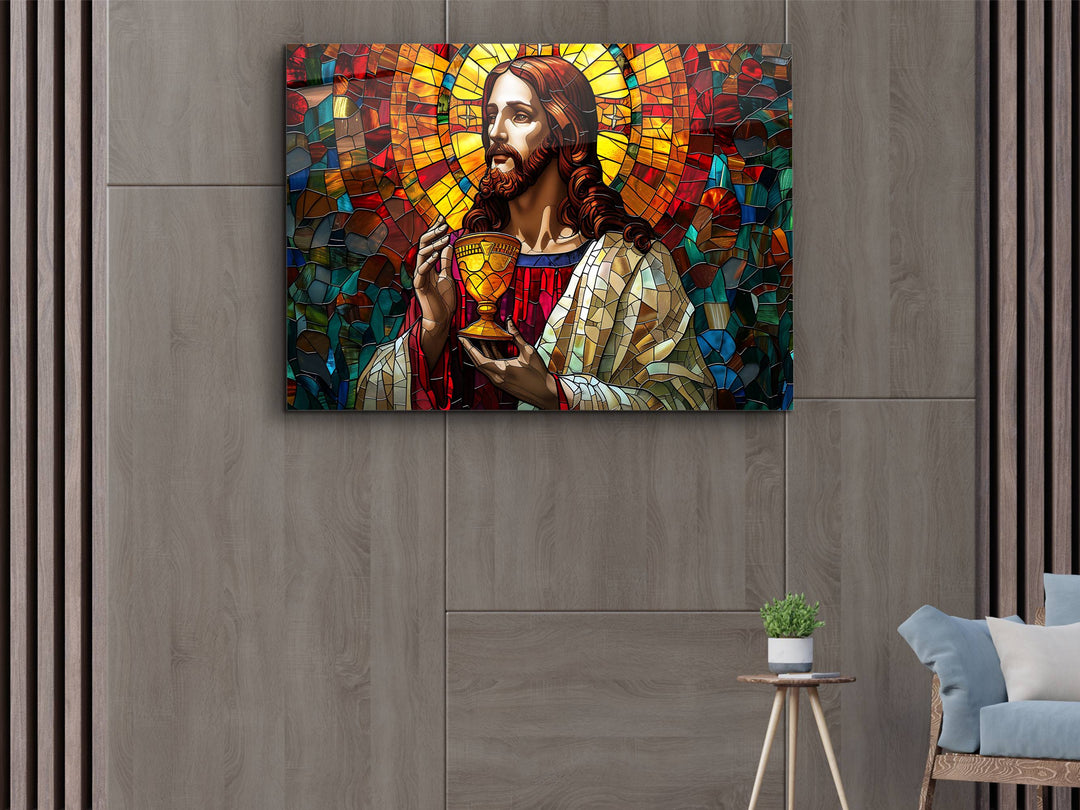 Jesus Christ Religion Stained Glass Wall Art - Glass Printing Wall Decor