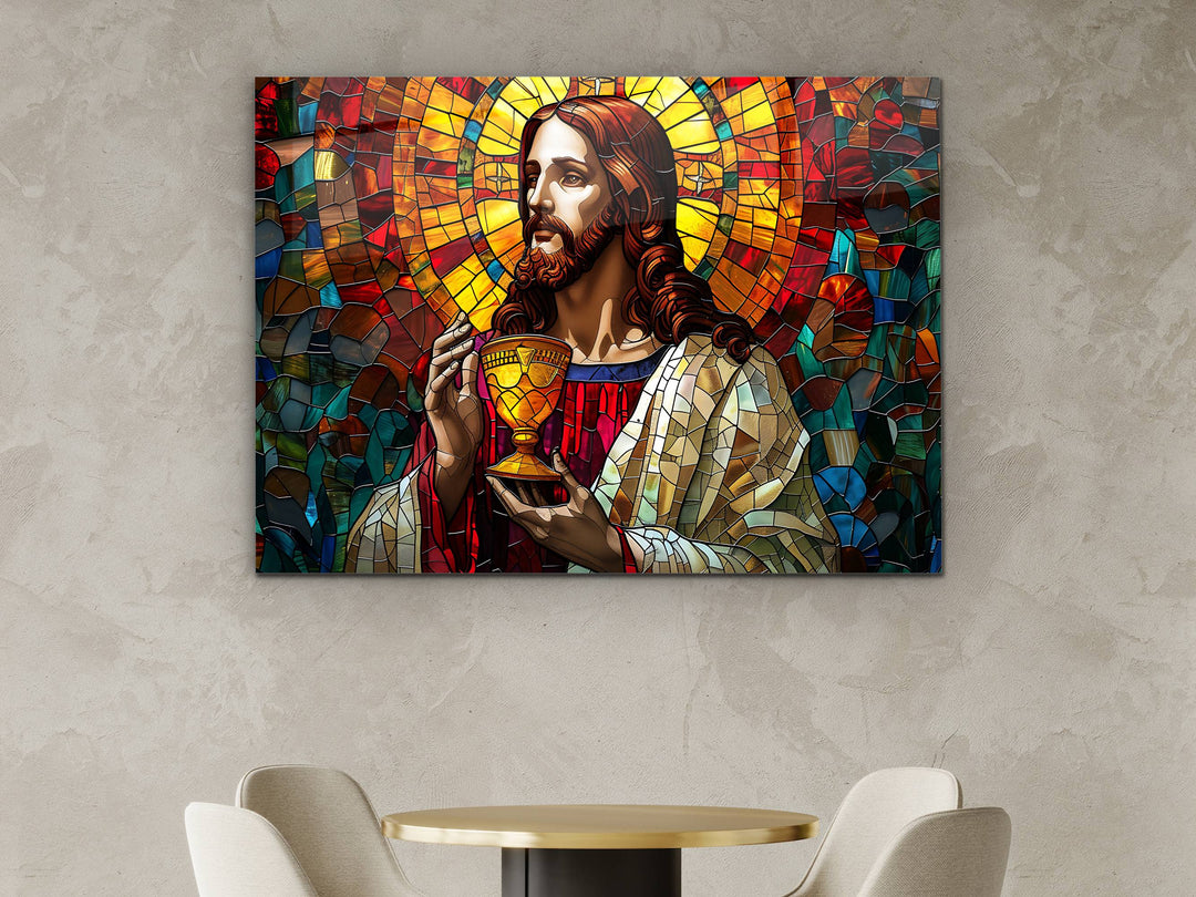 Jesus Christ Religion Stained Glass Wall Art - Glass Printing Wall Decor