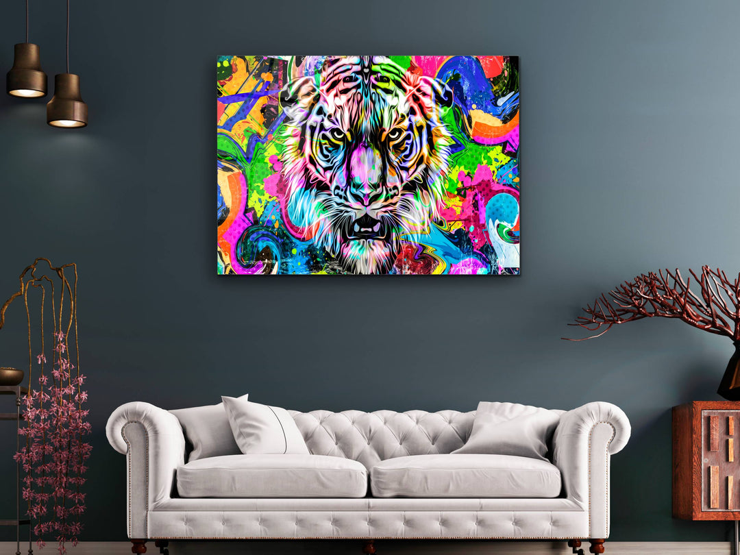 Colorful Leopard Glass Printing Wall Art - Home&Office Wall Decor (Kopya)