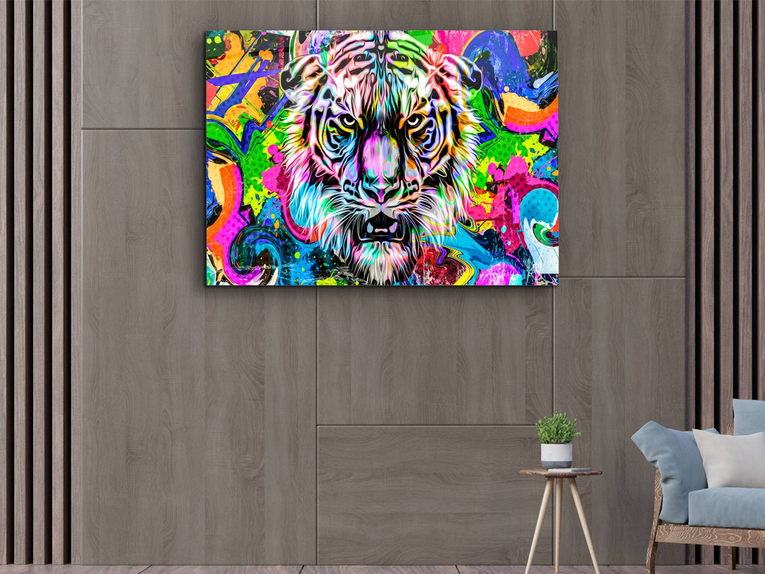 Colorful Leopard Glass Printing Wall Art - Home&Office Wall Decor (Kopya)