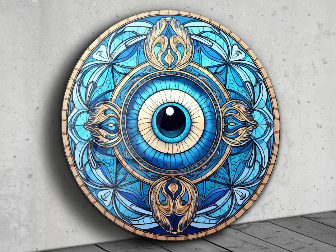 Round Evil Eye Glass Printing Wall Art-Home Office Wall Painting Decor
