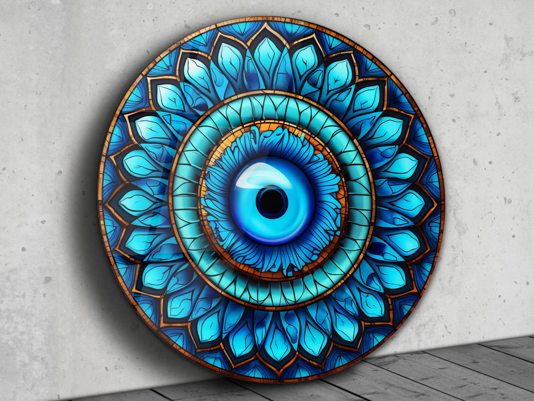 Round Evil Eye Glass Printing Wall Art-Home Office Wall Painting Decor