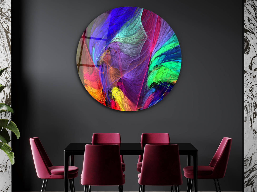 Abstract Colorful Stained Glass Pattern Wall Art Decor-Home&Office Glass Printing Wall Painting