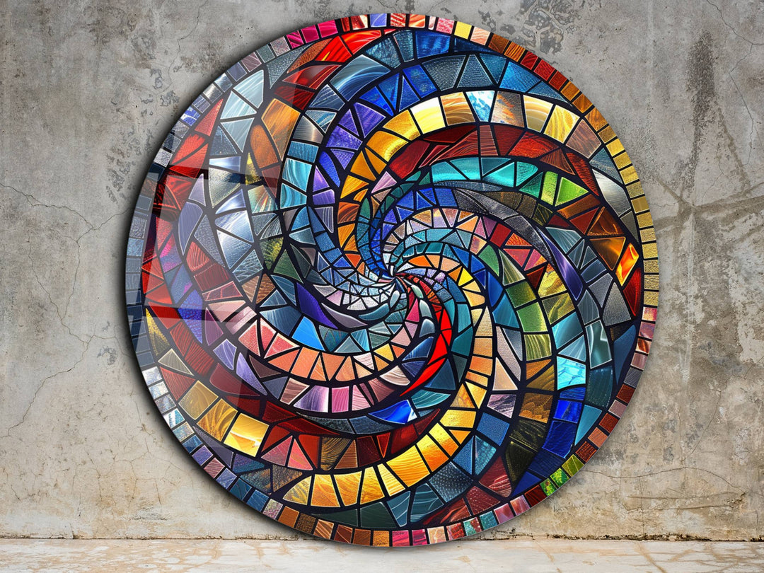 Abstract Colorful Stained Glass Pattern Wall Art Decor-Home&Office Glass Printing Wall Painting