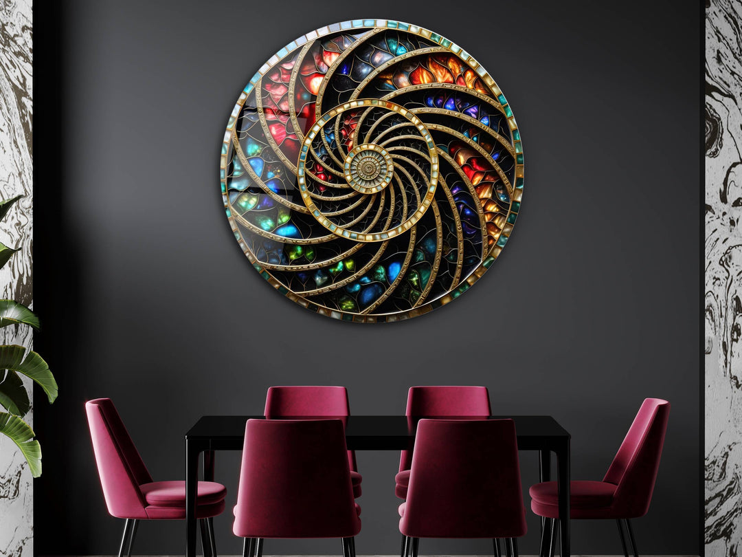 Abstract Colorful Stained Glass Pattern Wall Art Decor-Home&Office Glass Printing Wall Painting