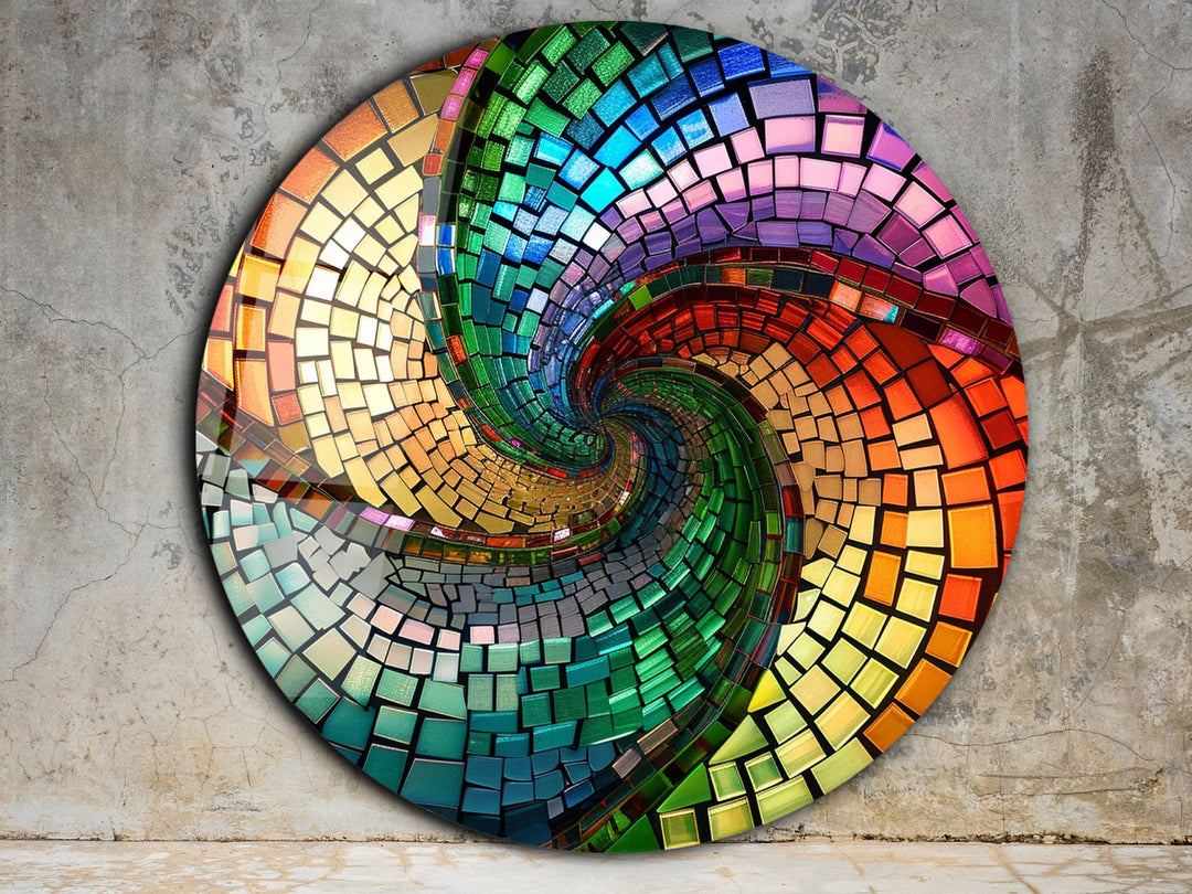 Abstract Colorful Stained Glass Pattern Wall Art Decor-Home&Office Glass Printing Wall Painting