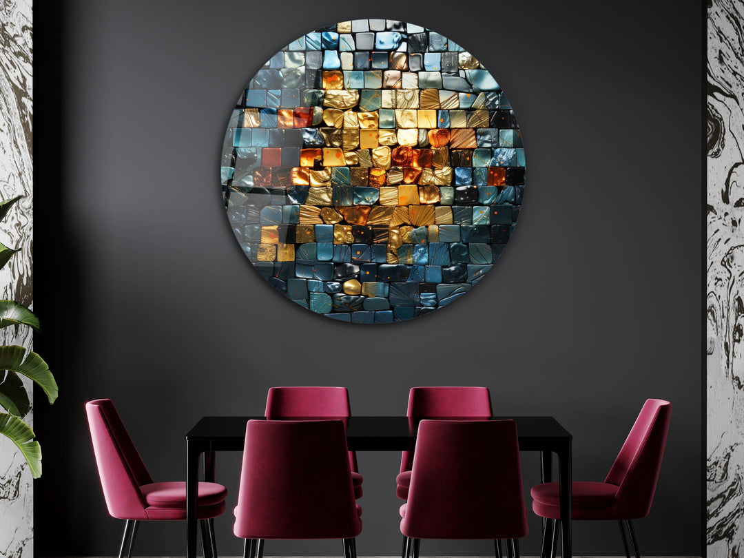 Abstract Colorful Stained Glass Pattern Wall Art Decor-Home&Office Glass Printing Wall Painting