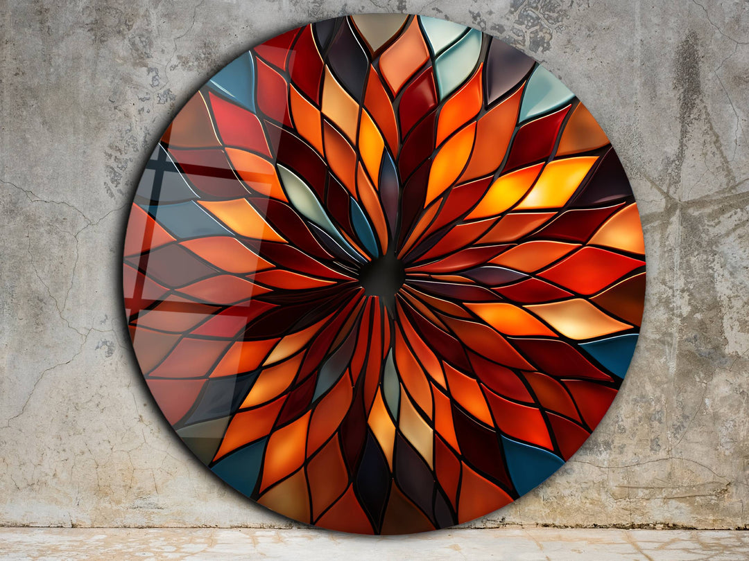 Abstract Colorful Stained Glass Pattern Wall Art Decor-Home&Office Glass Printing Wall Painting