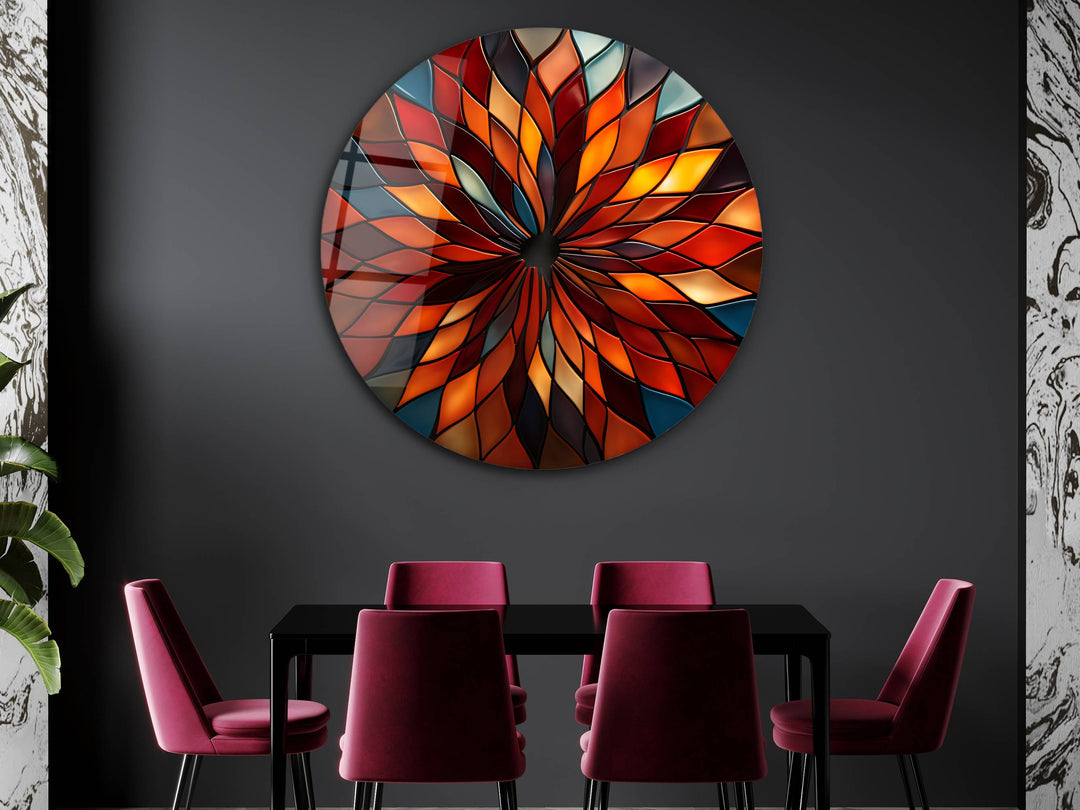 Abstract Colorful Stained Glass Pattern Wall Art Decor-Home&Office Glass Printing Wall Painting