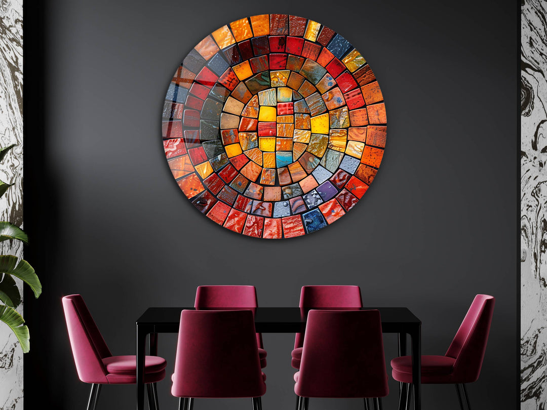 Abstract Colorful Stained Glass Pattern Wall Art Decor-Home&Office Glass Printing Wall Painting