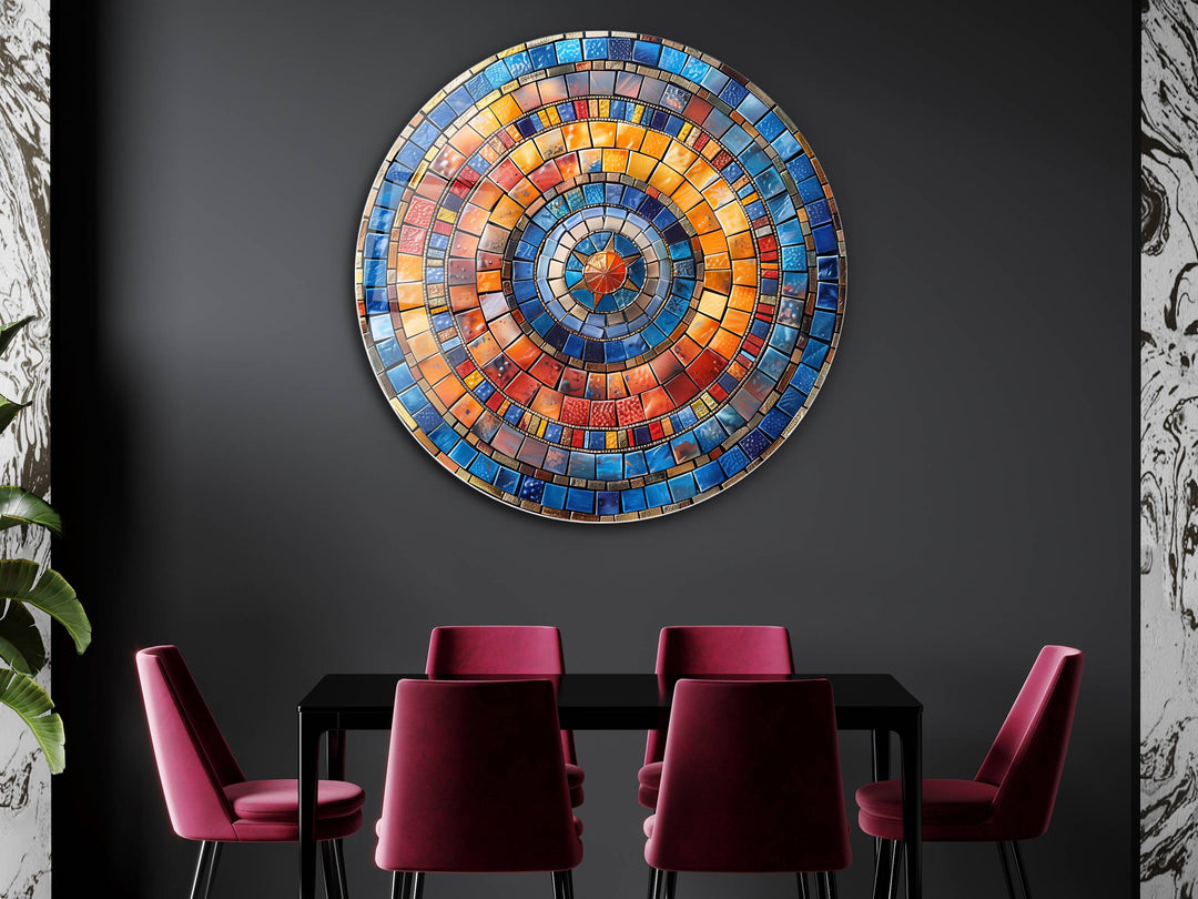 Abstract Colorful Stained Glass Pattern Wall Art Decor-Home&Office Glass Printing Wall Painting