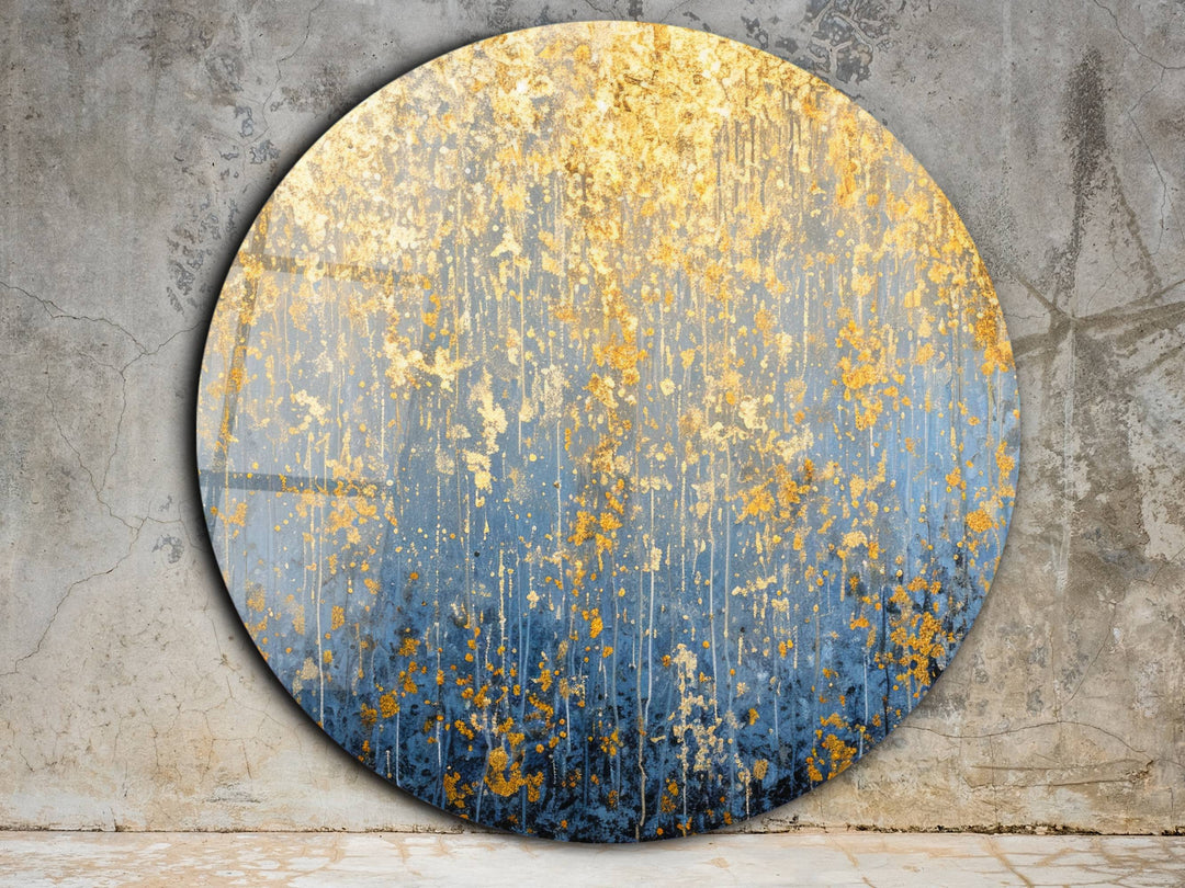 Abstract Marble Gold Blue Wall Art Decor-Home&Office Glass Printing Wall Painting