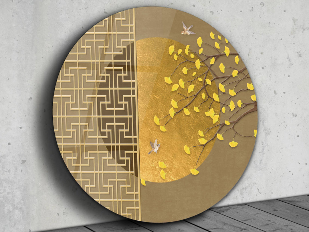 Abstract Gold Wall Art Decor-Home&Office Glass Printing Wall Painting