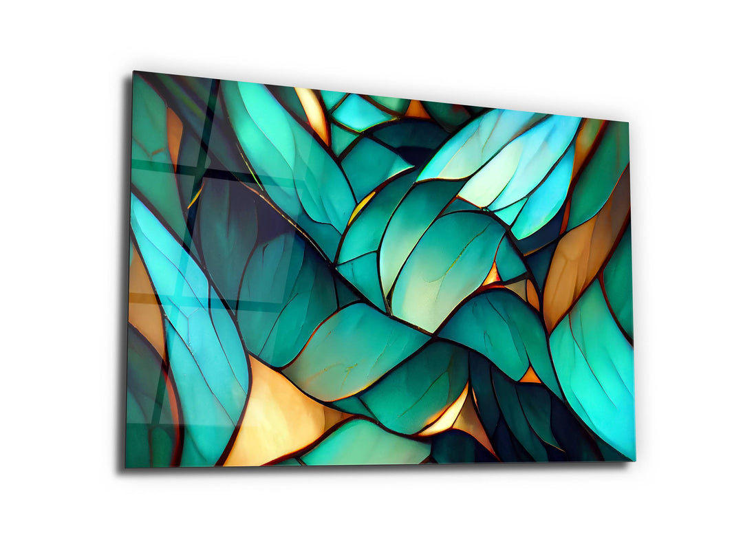 Abstract Floral Glass Printing Wall Art-Home Office Wall Painting Decor