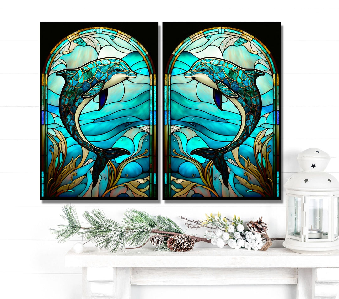 Stained Glass Pattern Wall Art Window-Wall Painting Decor Panel