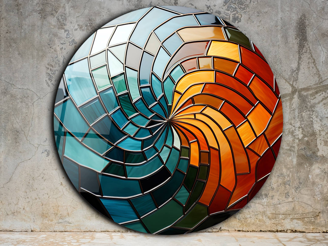 Abstract Colorful Stained Glass Pattern Wall Art Decor-Home&Office Glass Printing Wall Painting